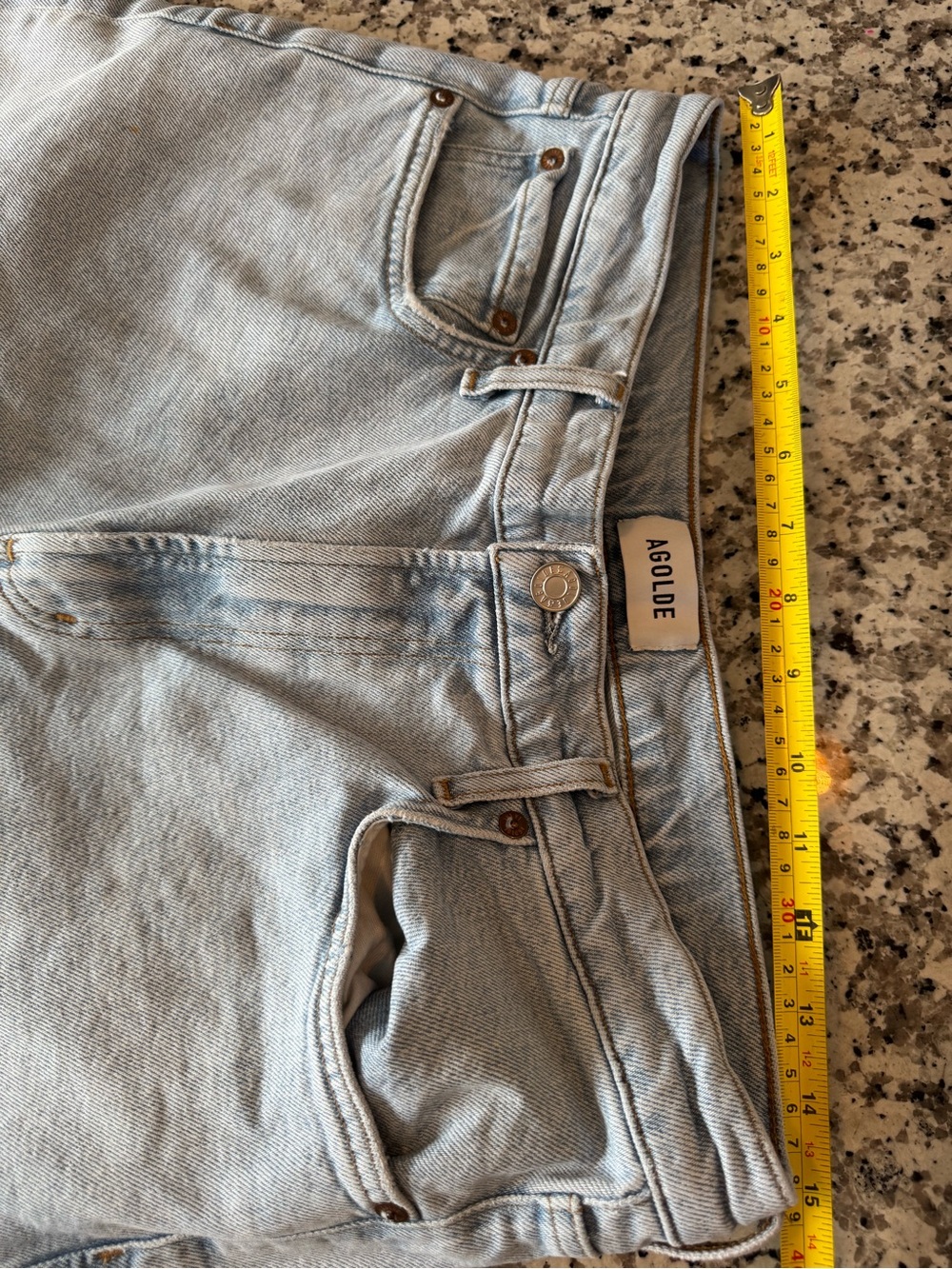 AGOLDE Women’s Size 30 Light Wash Wide Leg Distressed Hem Jeans Frayed Raw Denim - Picture 7 of 8